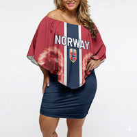 Custom Norway Football 2026 Off Shoulder Short Dress Norge On Top