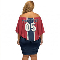Custom Norway Football 2026 Off Shoulder Short Dress Norge On Top