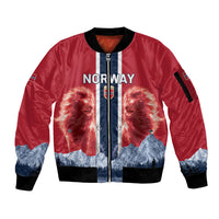 Custom Norway Football 2026 Sleeve Zip Bomber Jacket Norge On Top