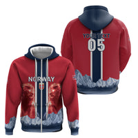 Custom Norway Football 2026 Zip Hoodie Norge On Top