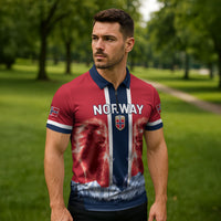 Custom Norway Football 2026 Zipper Polo Shirt Norge On Top