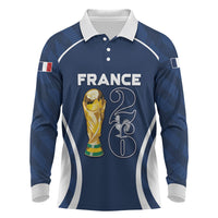 Custom France Football 2026 Long Sleeve Polo Shirt Road To Champions