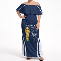 Custom France Football 2026 Off Shoulder Maxi Dress Road To Champions