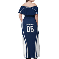 Custom France Football 2026 Off Shoulder Maxi Dress Road To Champions