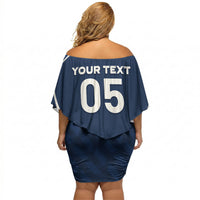 Custom France Football 2026 Off Shoulder Short Dress Road To Champions