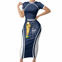 Custom France Football 2026 Short Sleeve Bodycon Dress Road To Champions