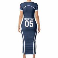 Custom France Football 2026 Short Sleeve Bodycon Dress Road To Champions
