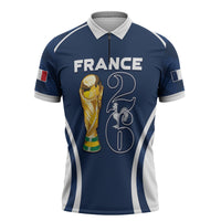 Custom France Football 2026 Zipper Polo Shirt Road To Champions