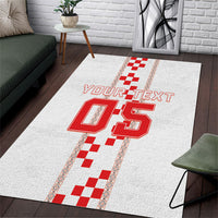 Custom Croatia Football 2026 Area Rug Hrvatska Vatreni Checkerboard Style