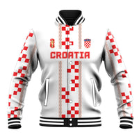 Custom Croatia Football 2026 Baseball Jacket Hrvatska Vatreni Checkerboard Style
