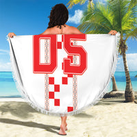 Custom Croatia Football 2026 Beach Blanket Hrvatska Vatreni Checkerboard Style