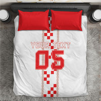 Custom Croatia Football 2026 Bedding Set Hrvatska Vatreni Checkerboard Style