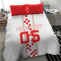 Custom Croatia Football 2026 Bedding Set Hrvatska Vatreni Checkerboard Style