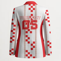 Custom Croatia Football 2026 Blazer Hrvatska Vatreni Checkerboard Style