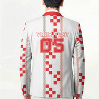 Custom Croatia Football 2026 Blazer Hrvatska Vatreni Checkerboard Style