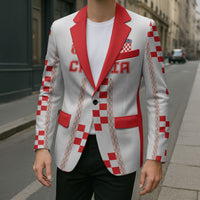 Custom Croatia Football 2026 Blazer Hrvatska Vatreni Checkerboard Style