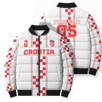 Custom Croatia Football 2026 Bomber Puffer Jacket Hrvatska Vatreni Checkerboard Style