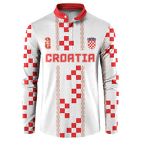 Custom Croatia Football 2026 Button Sweatshirt Hrvatska Vatreni Checkerboard Style