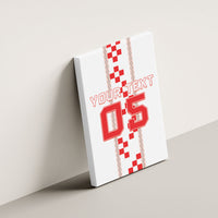 Custom Croatia Football 2026 Canvas Wall Art Hrvatska Vatreni Checkerboard Style