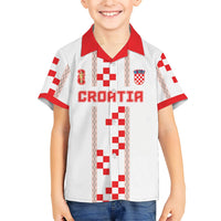 Custom Croatia Football 2026 Kid Hawaiian Shirt Hrvatska Vatreni Checkerboard Style