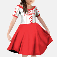 Custom Croatia Football 2026 Kid Short Sleeve Dress Hrvatska Vatreni Checkerboard Style