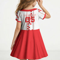 Custom Croatia Football 2026 Kid Short Sleeve Dress Hrvatska Vatreni Checkerboard Style