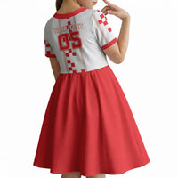 Custom Croatia Football 2026 Kid Short Sleeve Dress Hrvatska Vatreni Checkerboard Style