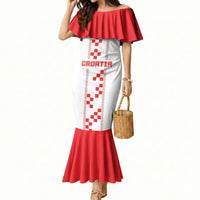 Custom Croatia Football 2026 Mermaid Dress Hrvatska Vatreni Checkerboard Style
