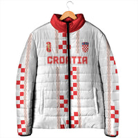 Custom Croatia Football 2026 Padded Jacket Hrvatska Vatreni Checkerboard Style