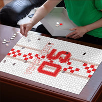 Custom Croatia Football 2026 Puzzle Hrvatska Vatreni Checkerboard Style