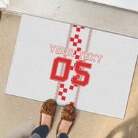 Custom Croatia Football 2026 Rubber Doormat Hrvatska Vatreni Checkerboard Style