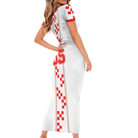 Custom Croatia Football 2026 Short Sleeve Bodycon Dress Hrvatska Vatreni Checkerboard Style