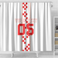 Custom Croatia Football 2026 Shower Curtain Hrvatska Vatreni Checkerboard Style