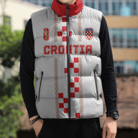 Custom Croatia Football 2026 Sleeveless Puffer Jacket Hrvatska Vatreni Checkerboard Style