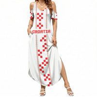 Custom Croatia Football 2026 Summer Maxi Dress Hrvatska Vatreni Checkerboard Style