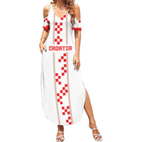 Custom Croatia Football 2026 Summer Maxi Dress Hrvatska Vatreni Checkerboard Style