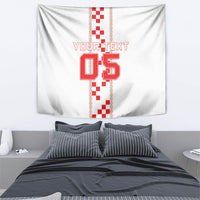 Custom Croatia Football 2026 Tapestry Hrvatska Vatreni Checkerboard Style