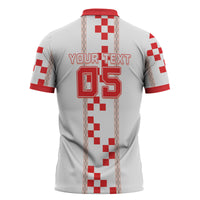 Custom Croatia Football 2026 Zipper Polo Shirt Hrvatska Vatreni Checkerboard Style