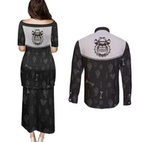 Cowdog Couples Matching Puletasi and Long Sleeve Button Shirt Cowboy Bulldog Retro Western Yoke - Wonder Print Shop