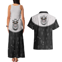 Cowdog Couples Matching Tank Maxi Dress and Hawaiian Shirt Cowboy Bulldog Retro Western Yoke - Wonder Print Shop