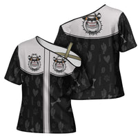 Cowdog Cross Shoulder Shirt Cowboy Bulldog Retro Western Yoke - Wonder Print Shop