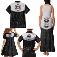 Cowdog Family Matching Tank Maxi Dress and Hawaiian Shirt Cowboy Bulldog Retro Western Yoke - Wonder Print Shop