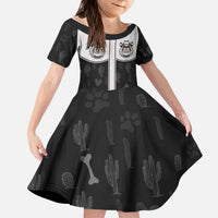 Cowdog Kid Short Sleeve Dress Cowboy Bulldog Retro Western Yoke - Wonder Print Shop