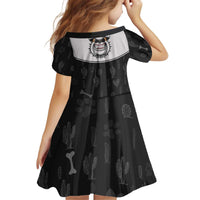 Cowdog Kid Short Sleeve Dress Cowboy Bulldog Retro Western Yoke - Wonder Print Shop