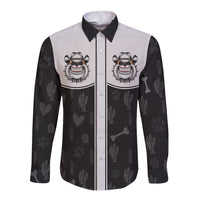 Cowdog Long Sleeve Button Shirt Cowboy Bulldog Retro Western Yoke - Wonder Print Shop