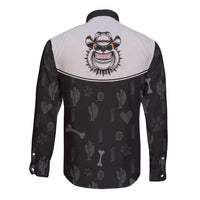 Cowdog Long Sleeve Button Shirt Cowboy Bulldog Retro Western Yoke - Wonder Print Shop