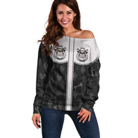 Cowdog Off Shoulder Sweater Cowboy Bulldog Retro Western Yoke - Wonder Print Shop