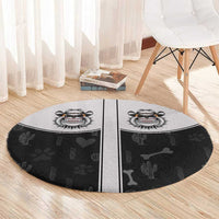 Cowdog Round Carpet Cowboy Bulldog Retro Western Yoke - Wonder Print Shop