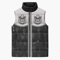 Cowdog Sleeveless Puffer Jacket Cowboy Bulldog Retro Western Yoke - Wonder Print Shop