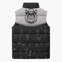 Cowdog Sleeveless Puffer Jacket Cowboy Bulldog Retro Western Yoke - Wonder Print Shop